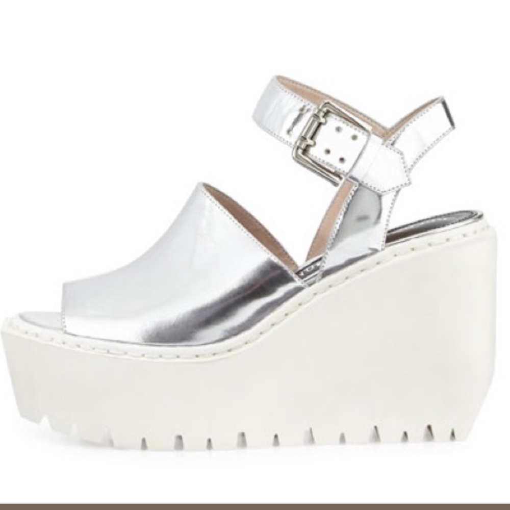 Opening Ceremony Silver White Platform Shoes